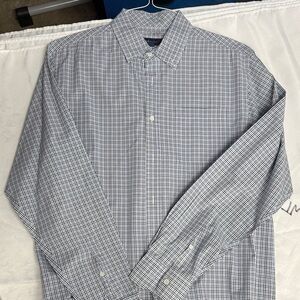 johnnie-O Navy and White Plaid Button Down Shirt